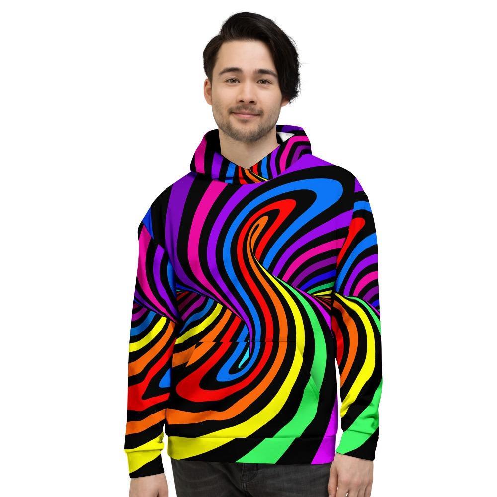 Abstract Colorful Psychedelic Men's Hoodie-grizzshop