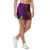 Abstract Colorful Psychedelic Mini Skirt-grizzshop