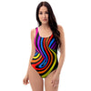Abstract Colorful Psychedelic One Piece Swimsuite-grizzshop