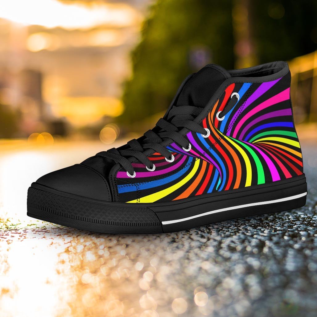 Abstract Colorful Psychedelic Women's High Top Shoes-grizzshop