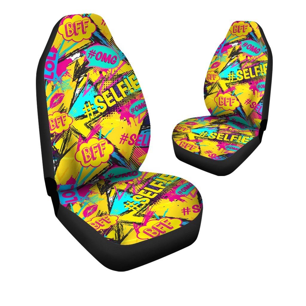 Abstract Comic Bubble Graffiti Print Car Seat Covers-grizzshop