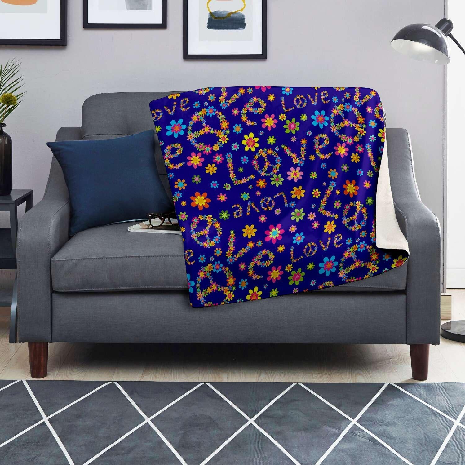 Abstract Floral Hippie Blanket-grizzshop