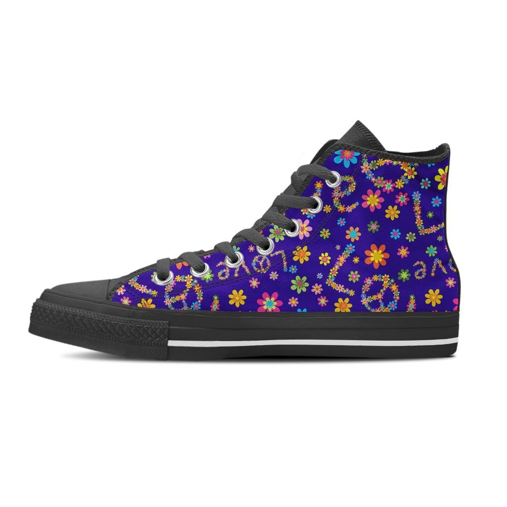 Abstract Floral Hippie Women's High Top Shoes-grizzshop