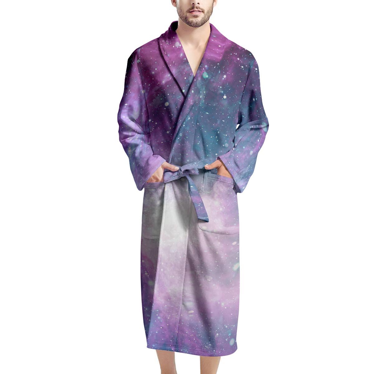 Abstract Galaxy Space Men's Robe-grizzshop
