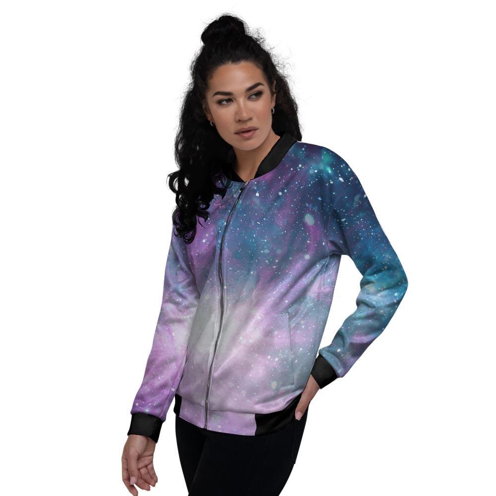 Abstract Galaxy Space Women's Bomber Jacket-grizzshop