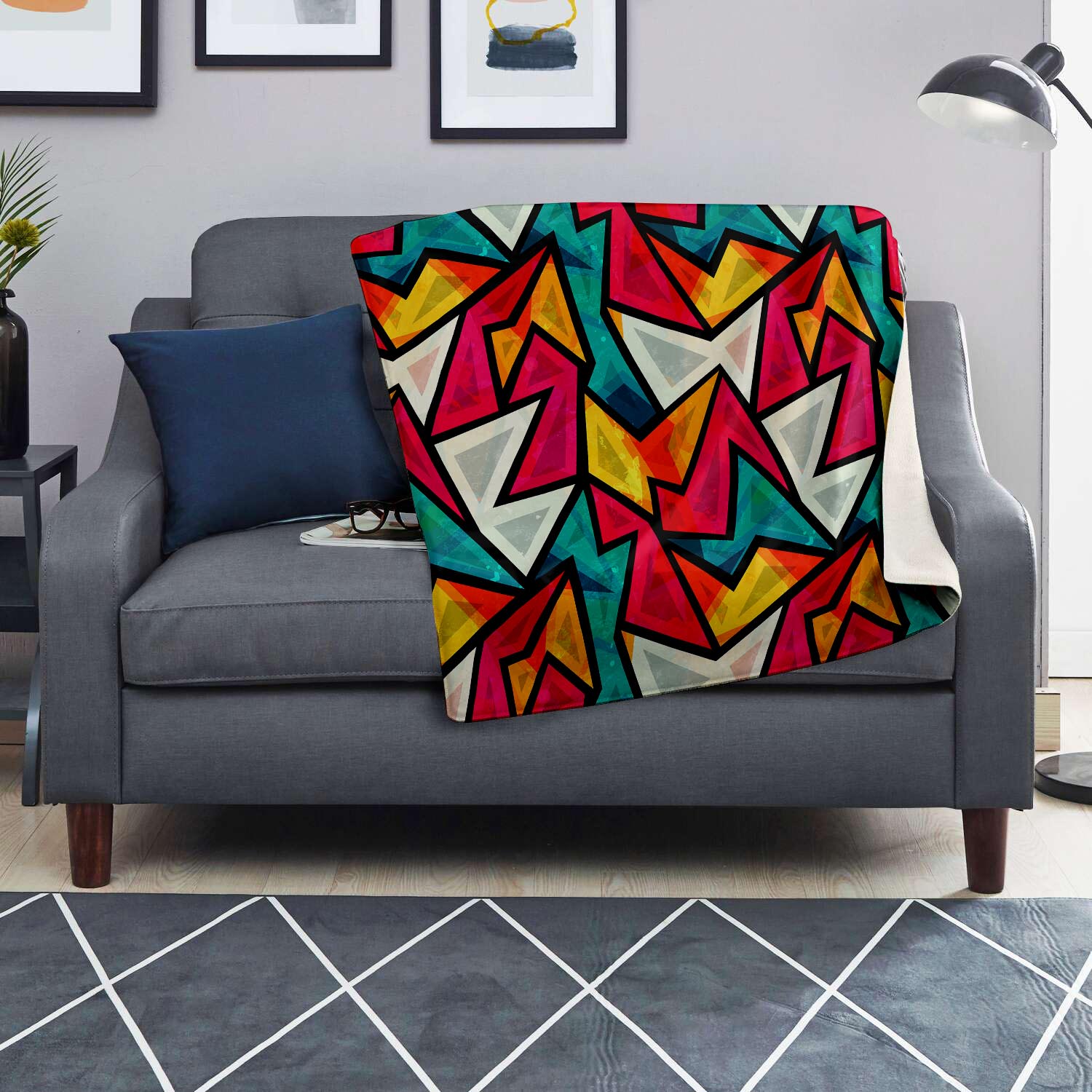 Abstract Geometric Colorful Blanket-grizzshop