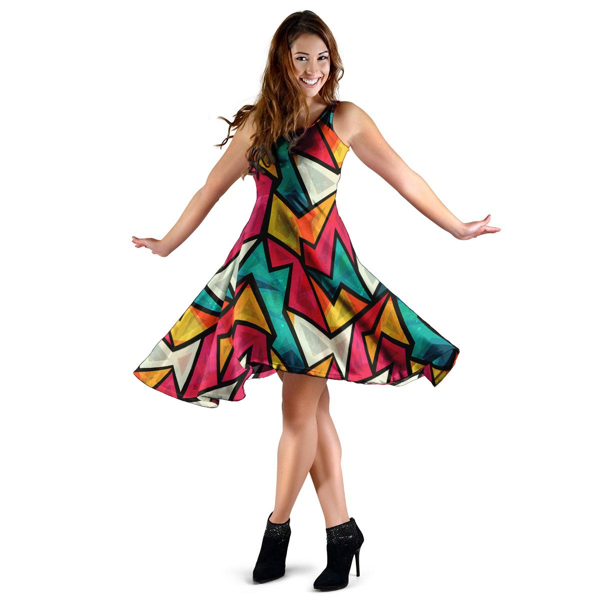 Abstract Geometric Colorful Dress-grizzshop