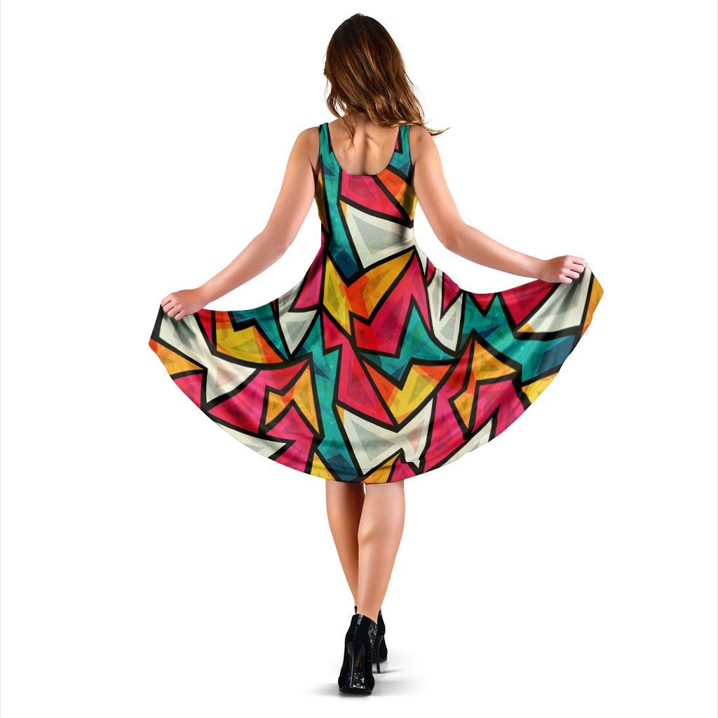Abstract Geometric Colorful Dress-grizzshop