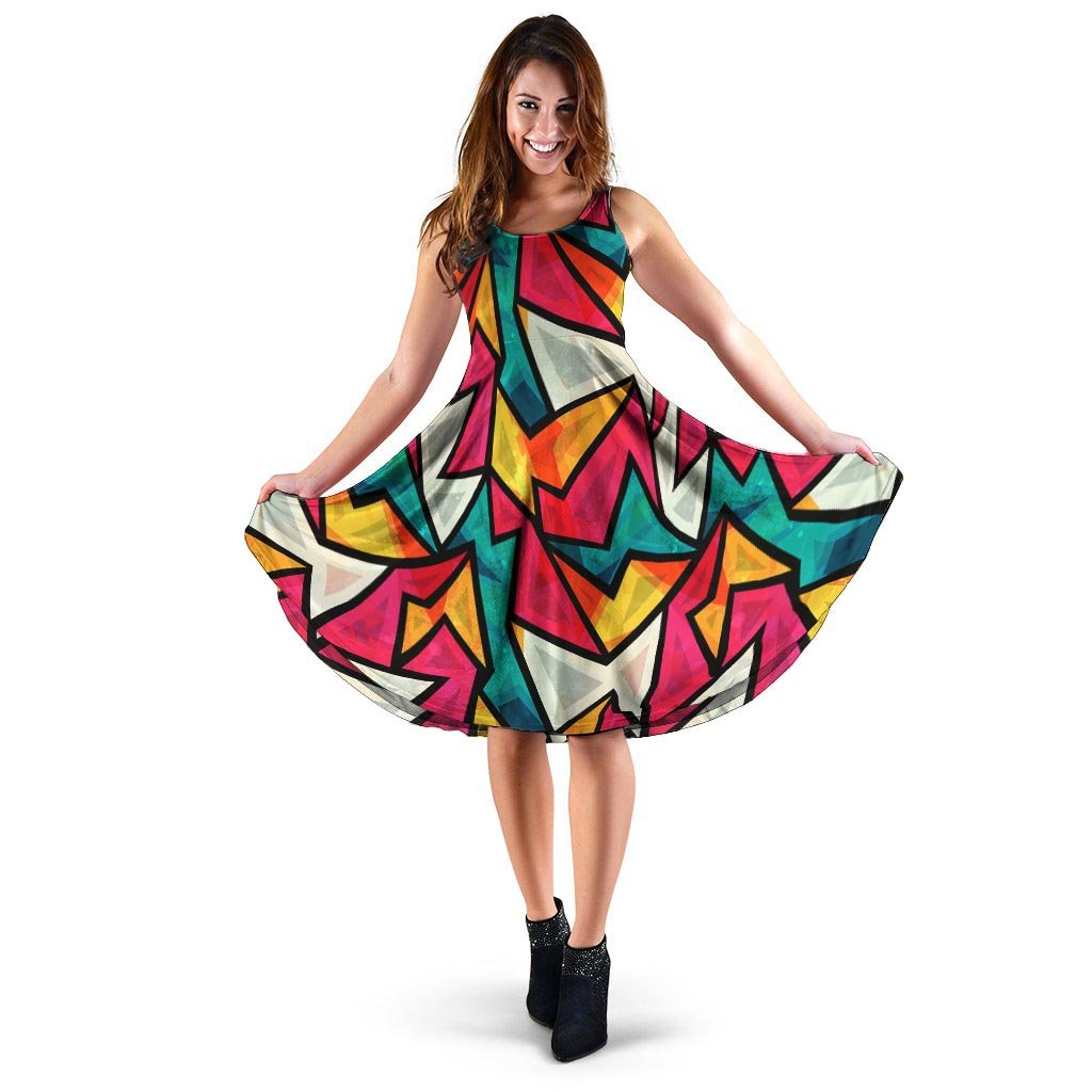 Abstract Geometric Colorful Dress-grizzshop
