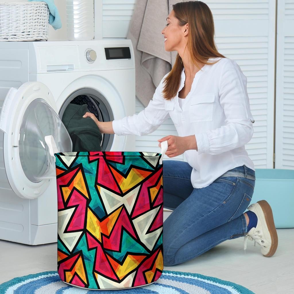 Abstract Geometric Colorful Laundry Basket-grizzshop