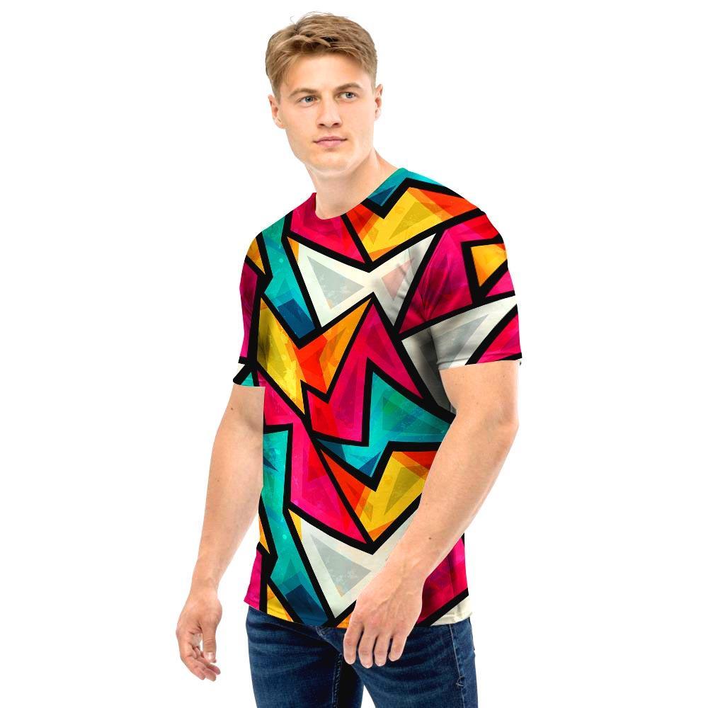 Abstract Geometric Colorful Men T Shirt-grizzshop