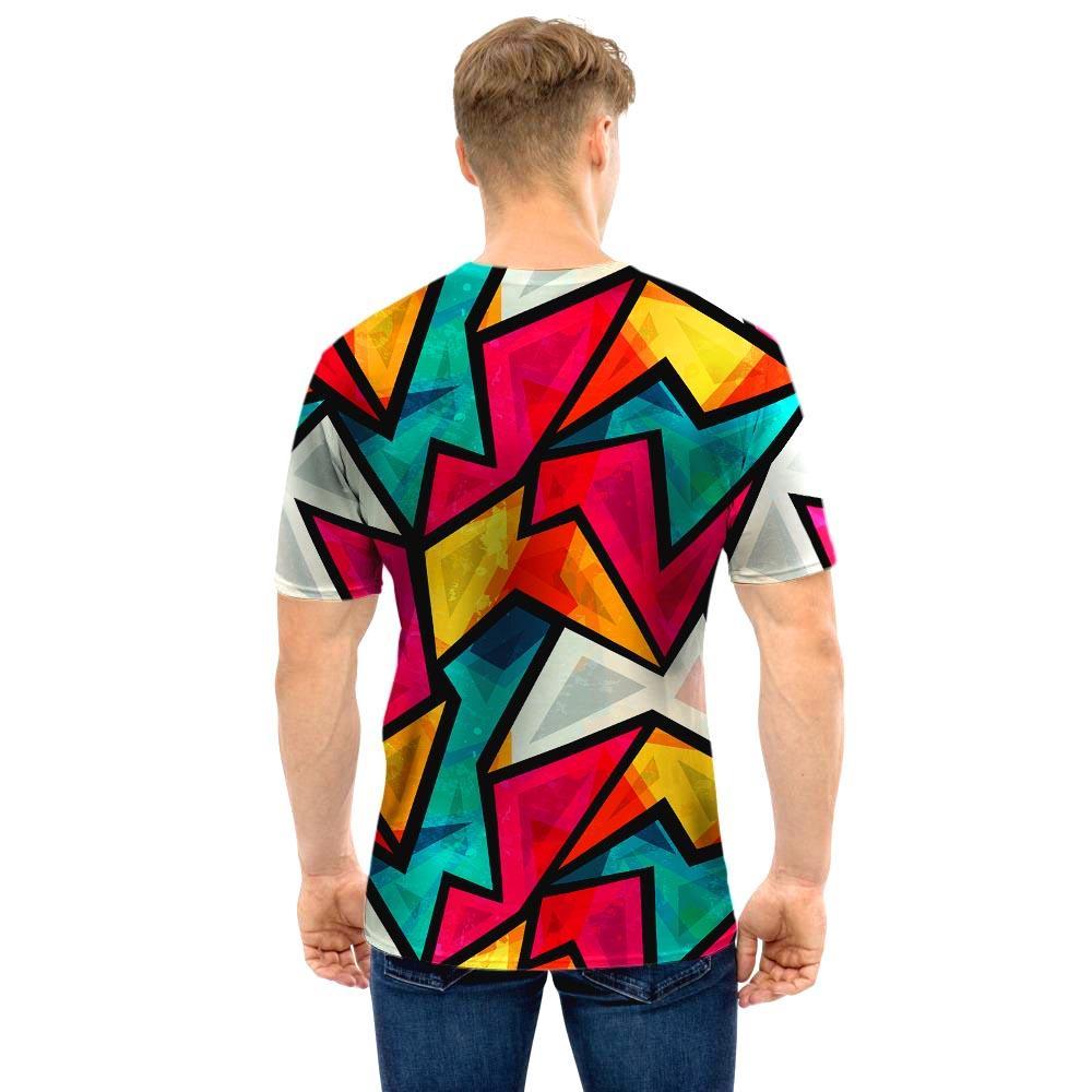 Abstract Geometric Colorful Men T Shirt-grizzshop
