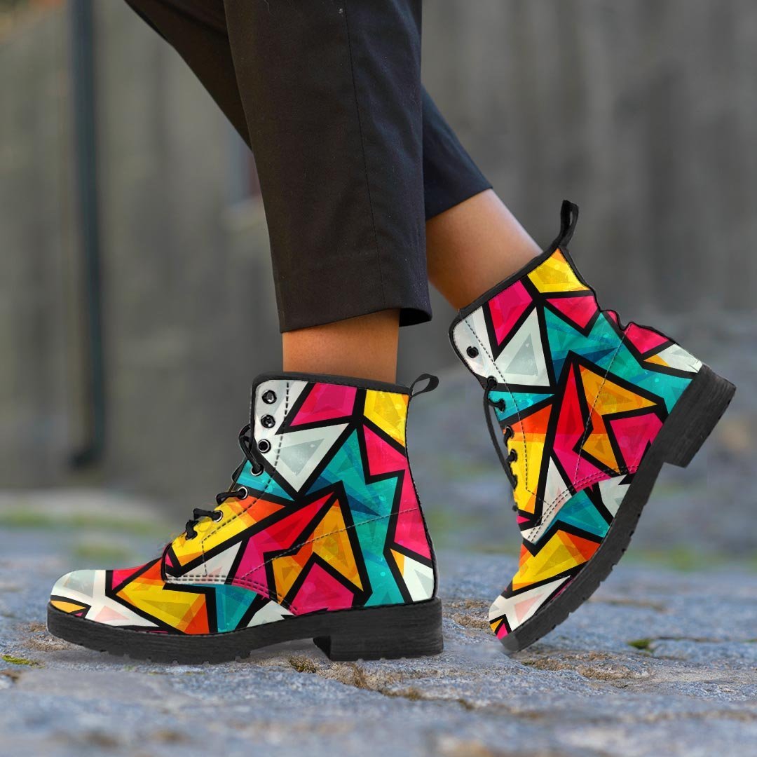Abstract Geometric Colorful Men's Boots-grizzshop