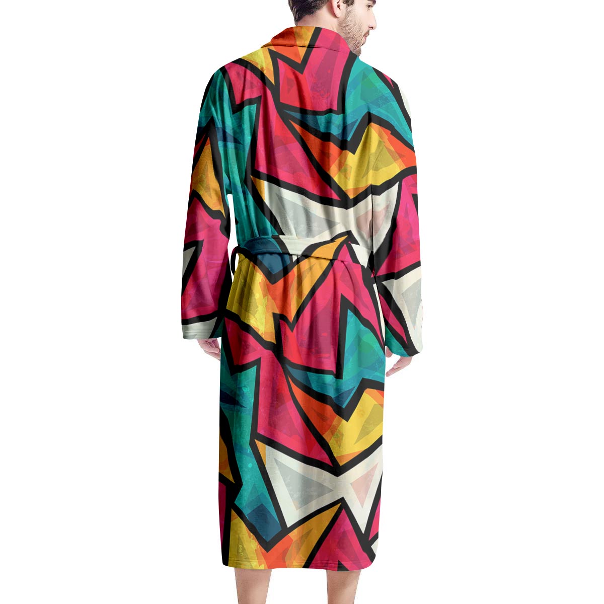 Abstract Geometric Colorful Men's Robe-grizzshop