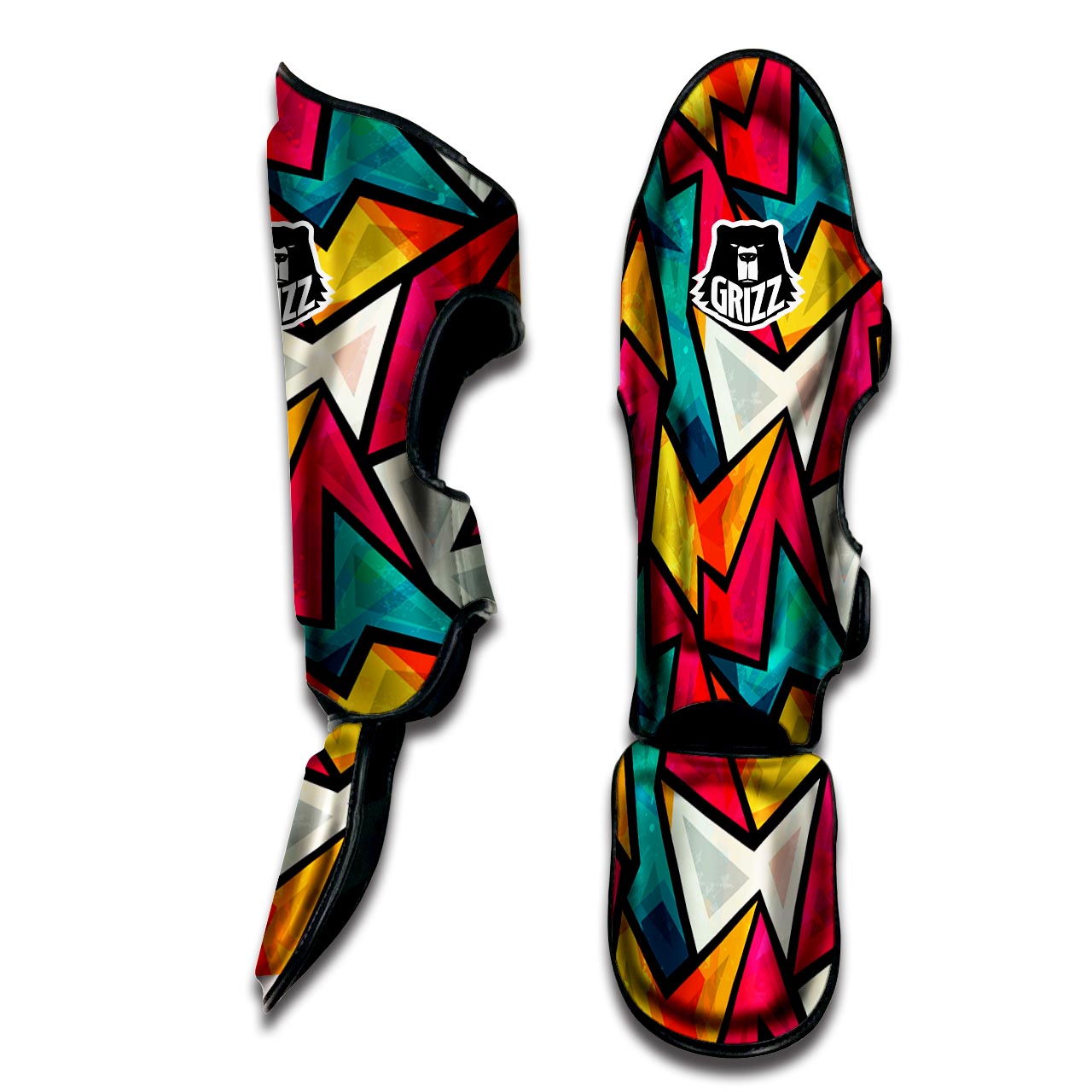 Abstract Geometric Colorful Muay Thai Shin Guard-grizzshop
