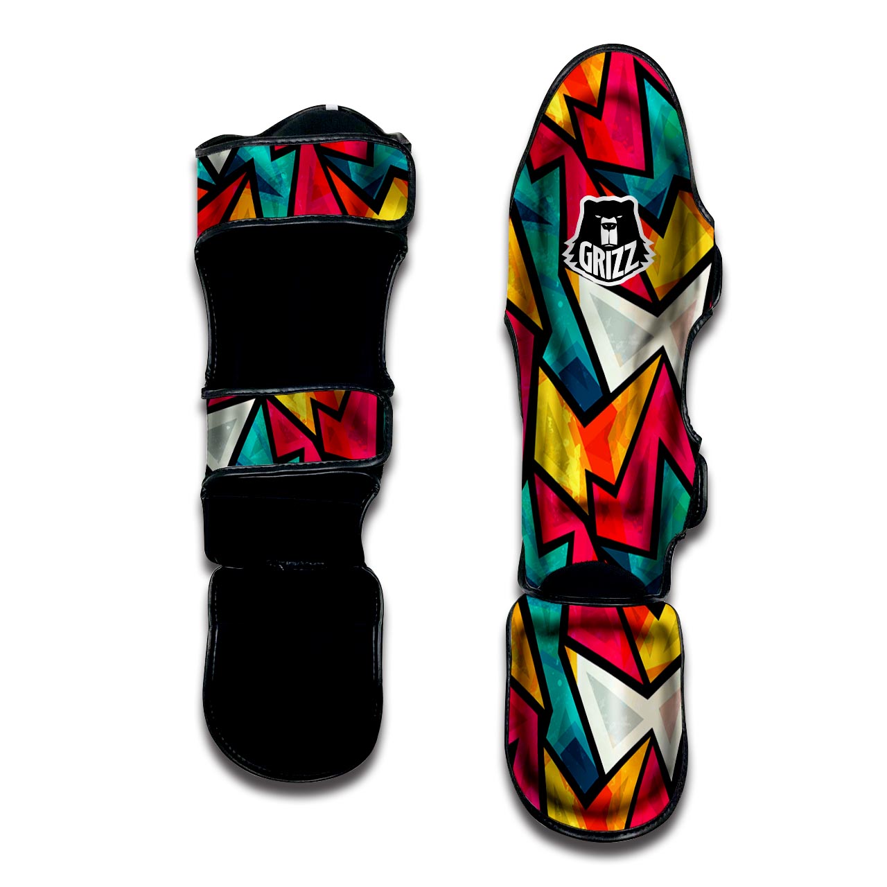 Abstract Geometric Colorful Muay Thai Shin Guard-grizzshop