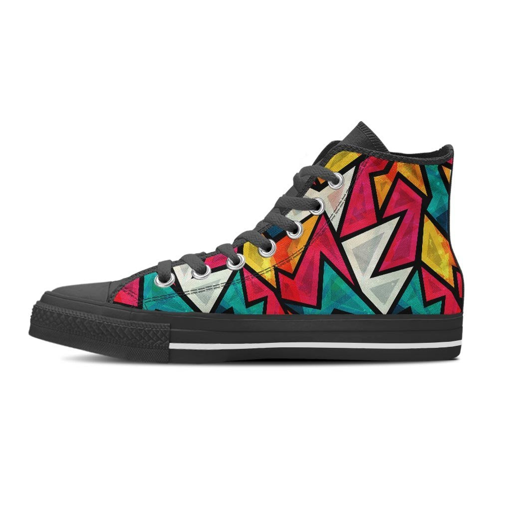 Abstract Geometric Colorful Women's High Top Shoes-grizzshop