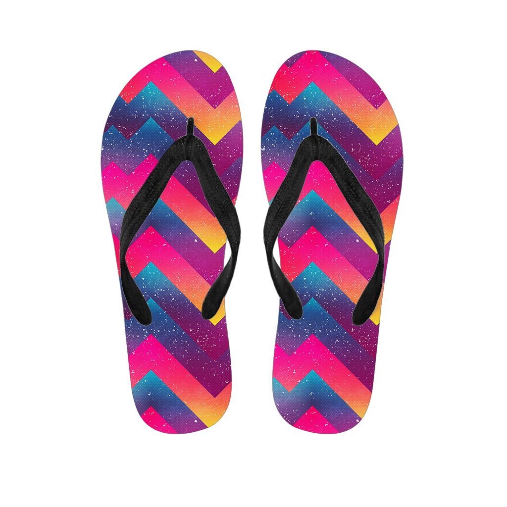 Abstract Geometric Grunge Men's Flip Flops-grizzshop