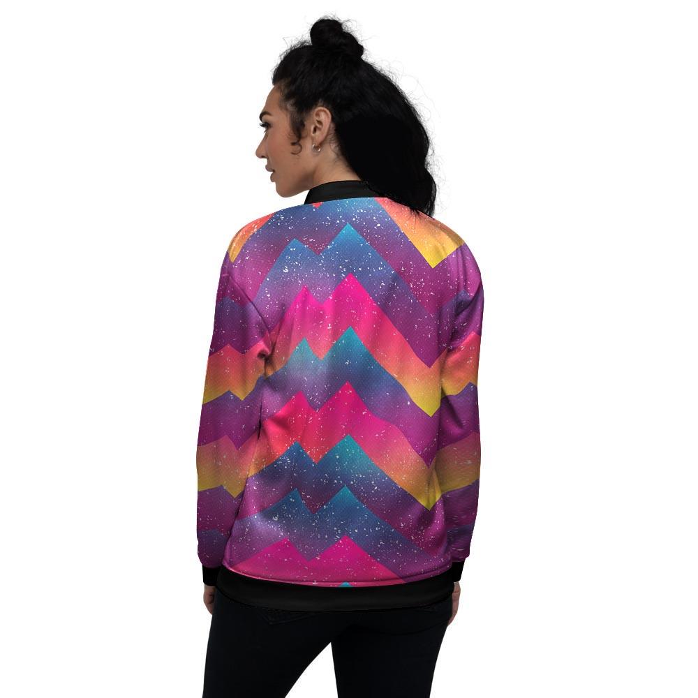 Abstract Geometric Grunge Women's Bomber Jacket-grizzshop