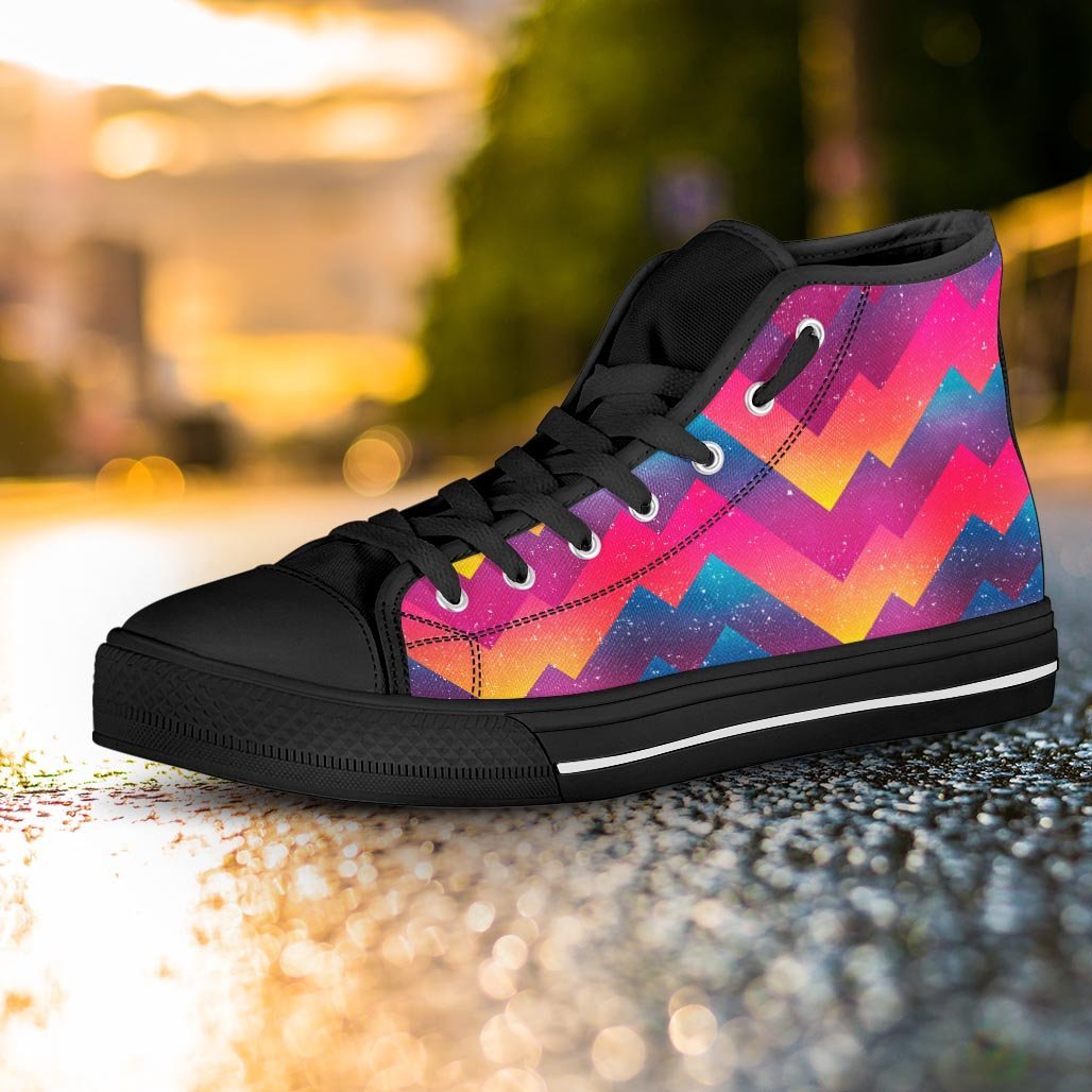 Abstract Geometric Grunge Women's High Top Shoes-grizzshop