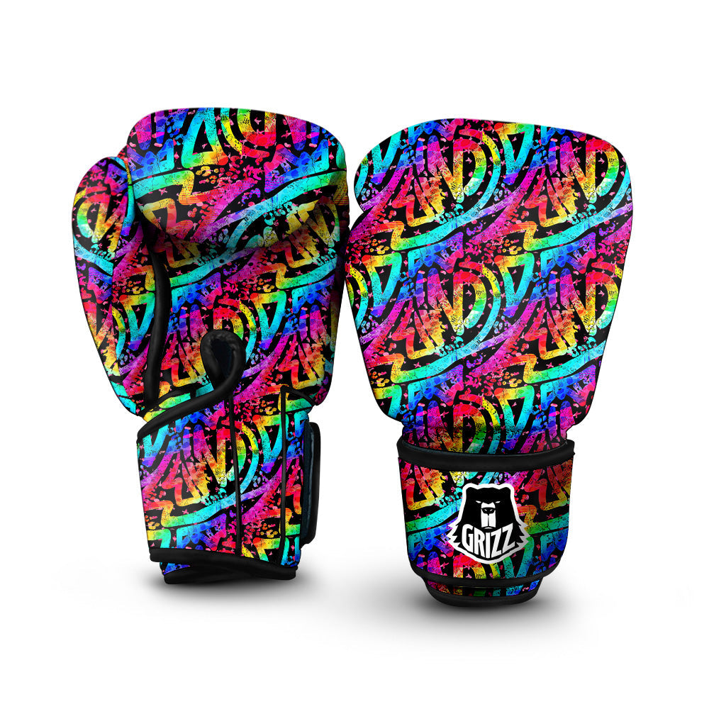Abstract Graffiti Colorful Paint Print Pattern Boxing Gloves-grizzshop