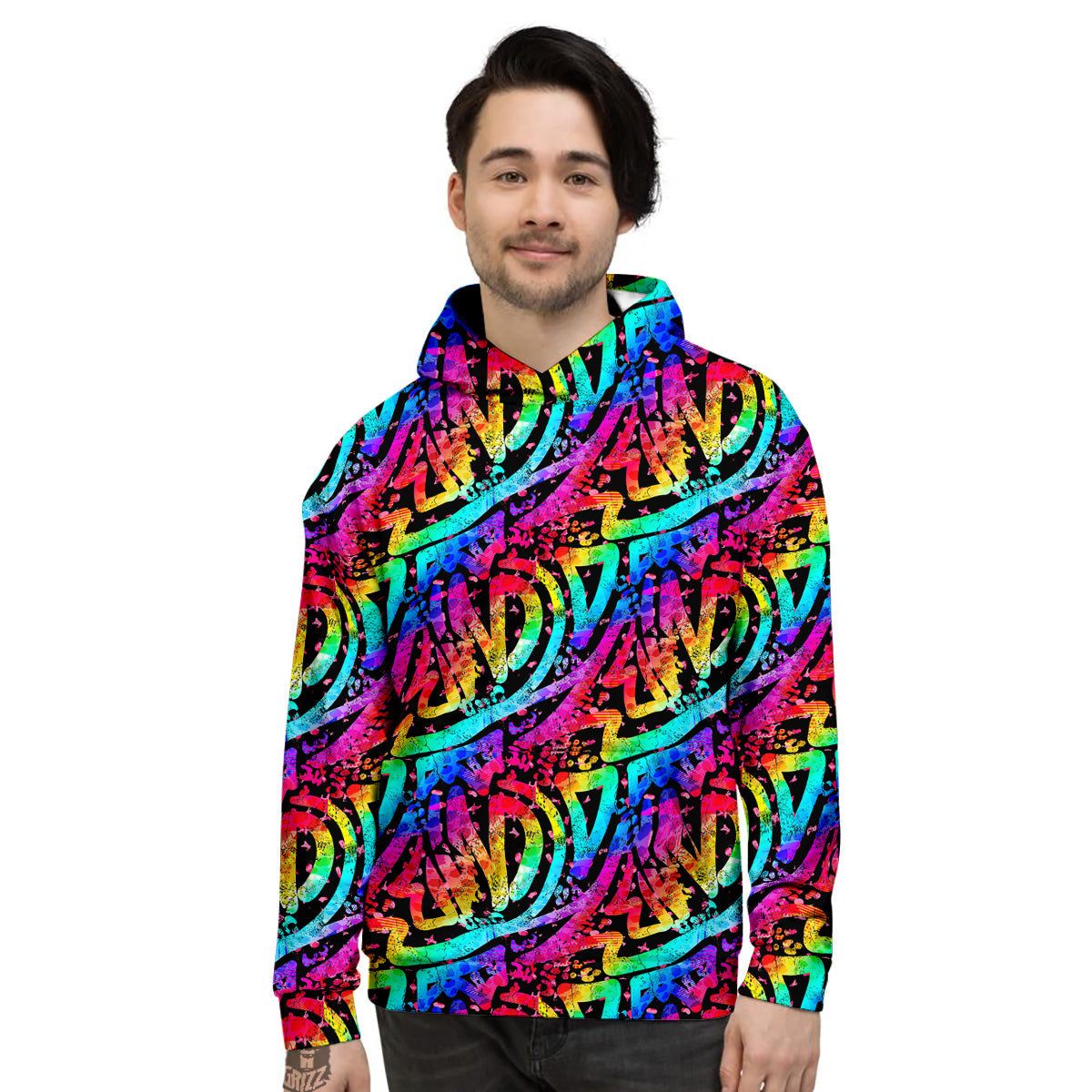 Abstract Graffiti Colorful Paint Print Pattern Men's Hoodie-grizzshop
