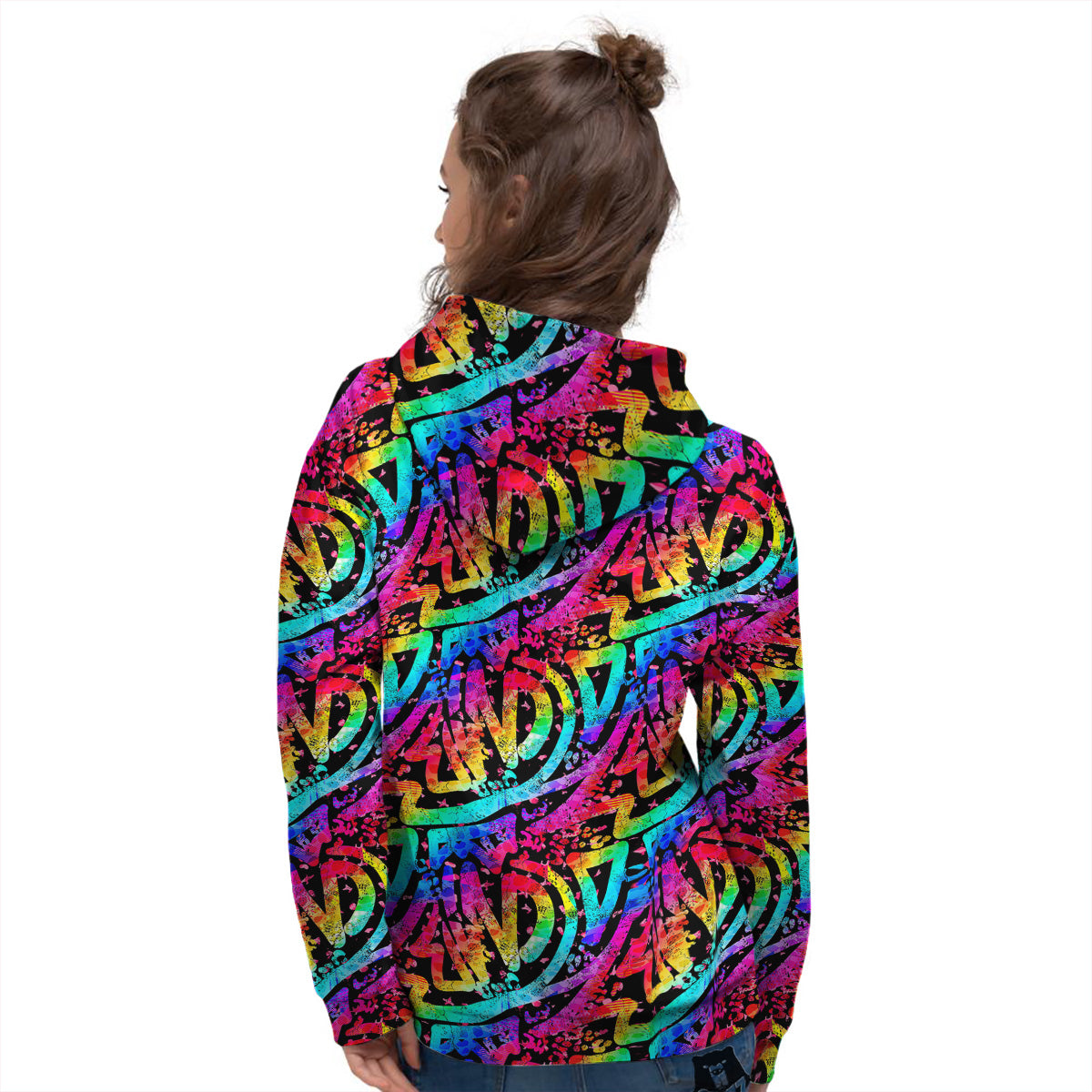 Abstract Graffiti Colorful Paint Print Pattern Women's Hoodie-grizzshop