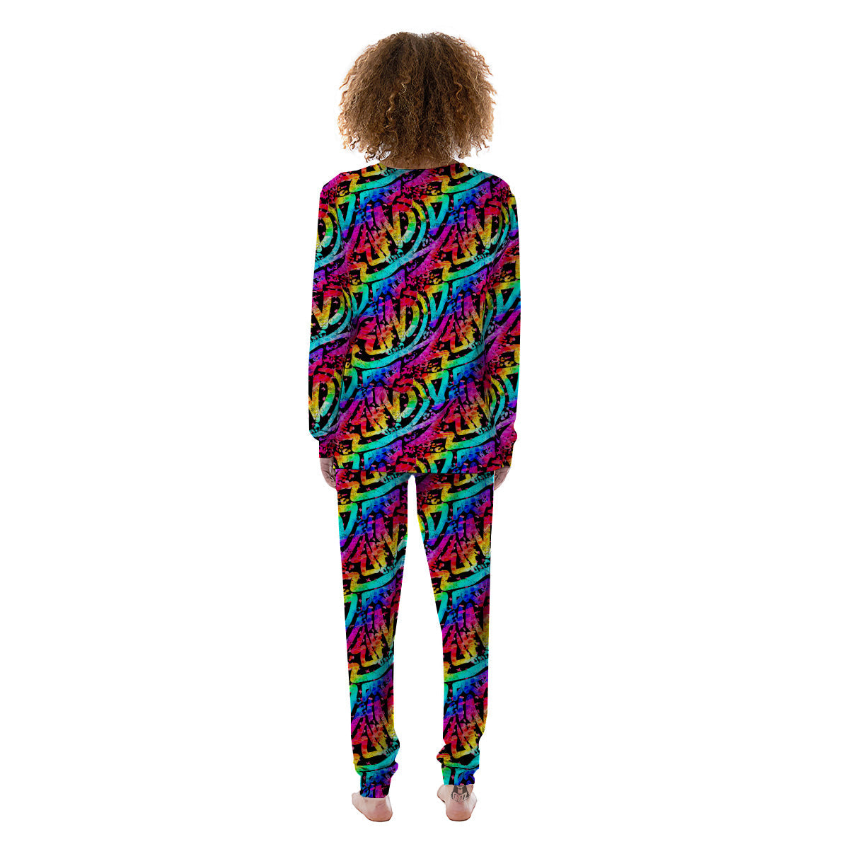 Abstract Graffiti Colorful Paint Print Pattern Women's Pajamas-grizzshop
