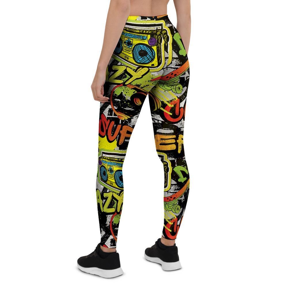 Abstract Graffiti Drips Print Women's Leggings-grizzshop
