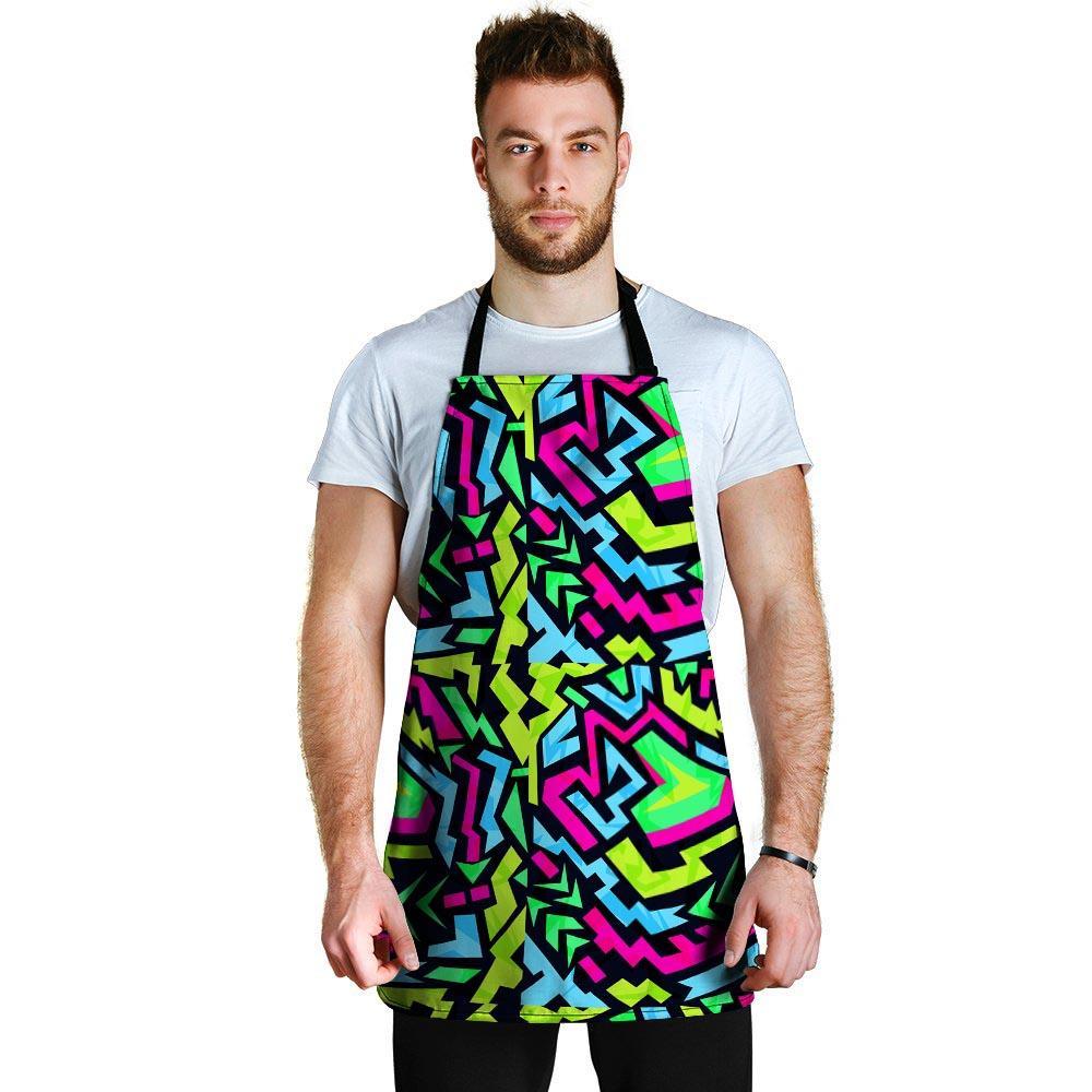 Abstract Graffiti Geometric Men's Apron-grizzshop