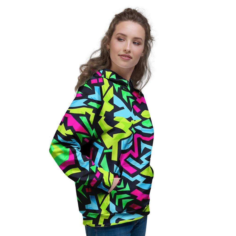 Abstract Graffiti Geometric Women's Hoodie-grizzshop