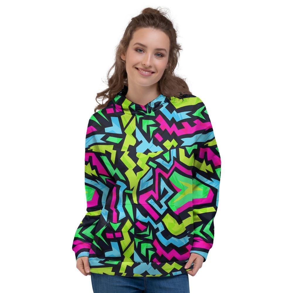 Abstract Graffiti Geometric Women's Hoodie-grizzshop