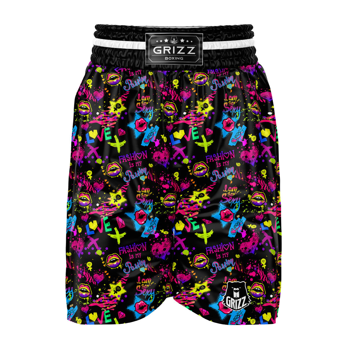 Abstract Graffiti Girlish Spray Paint Print Pattern Boxing Shorts-grizzshop