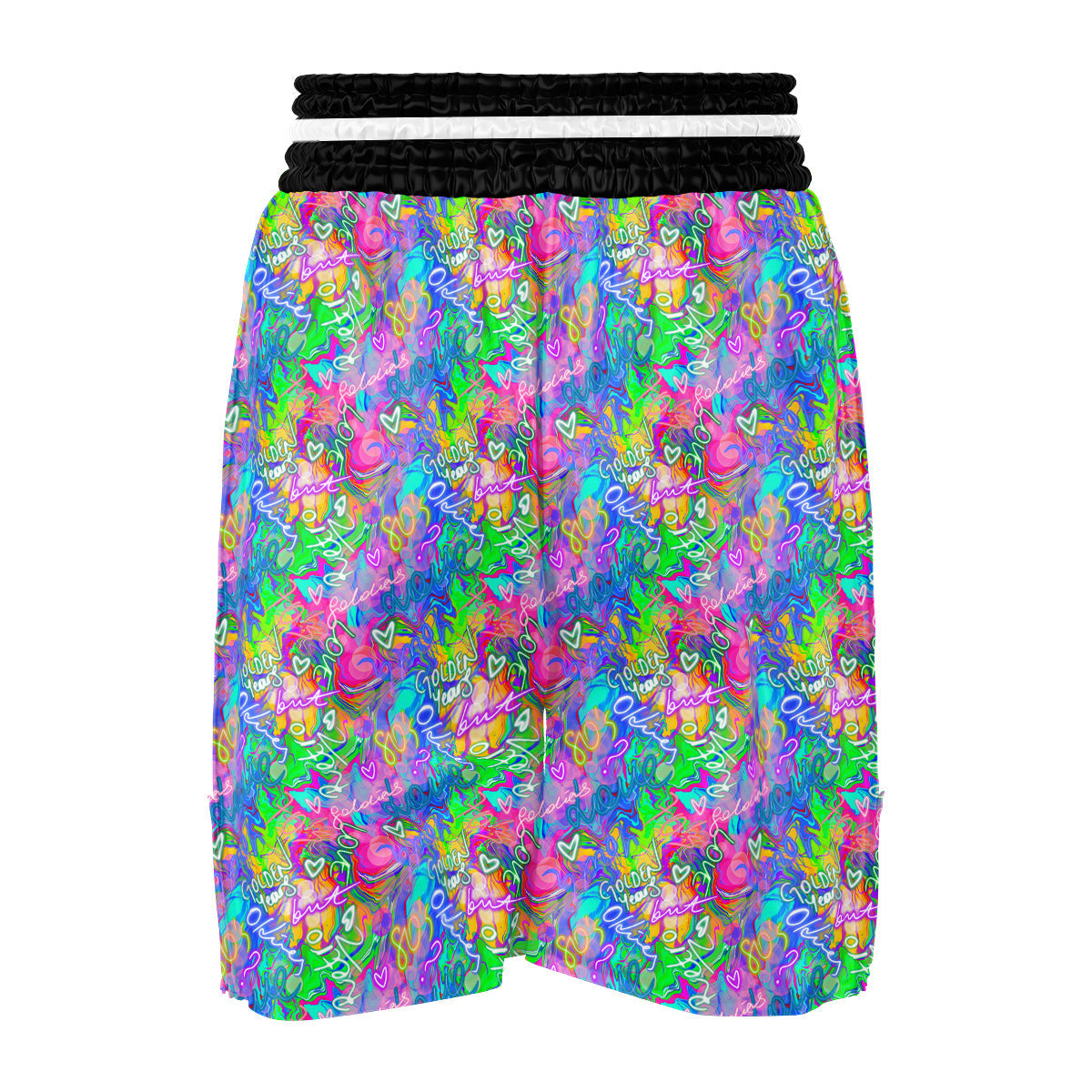 Abstract Graffiti Hand Drawing Neon Retro Print Pattern Boxing Shorts-grizzshop