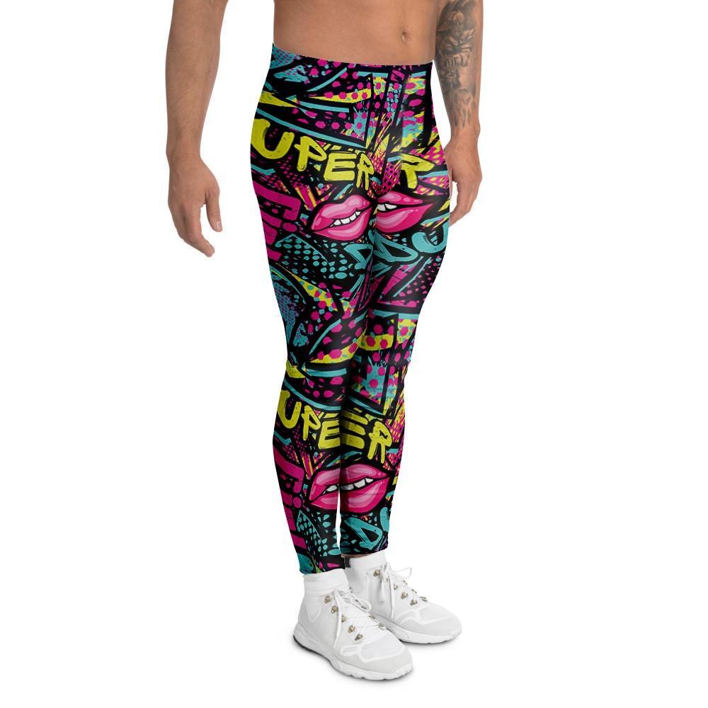Abstract Graffiti Hiphop Lip Men's Leggings-grizzshop