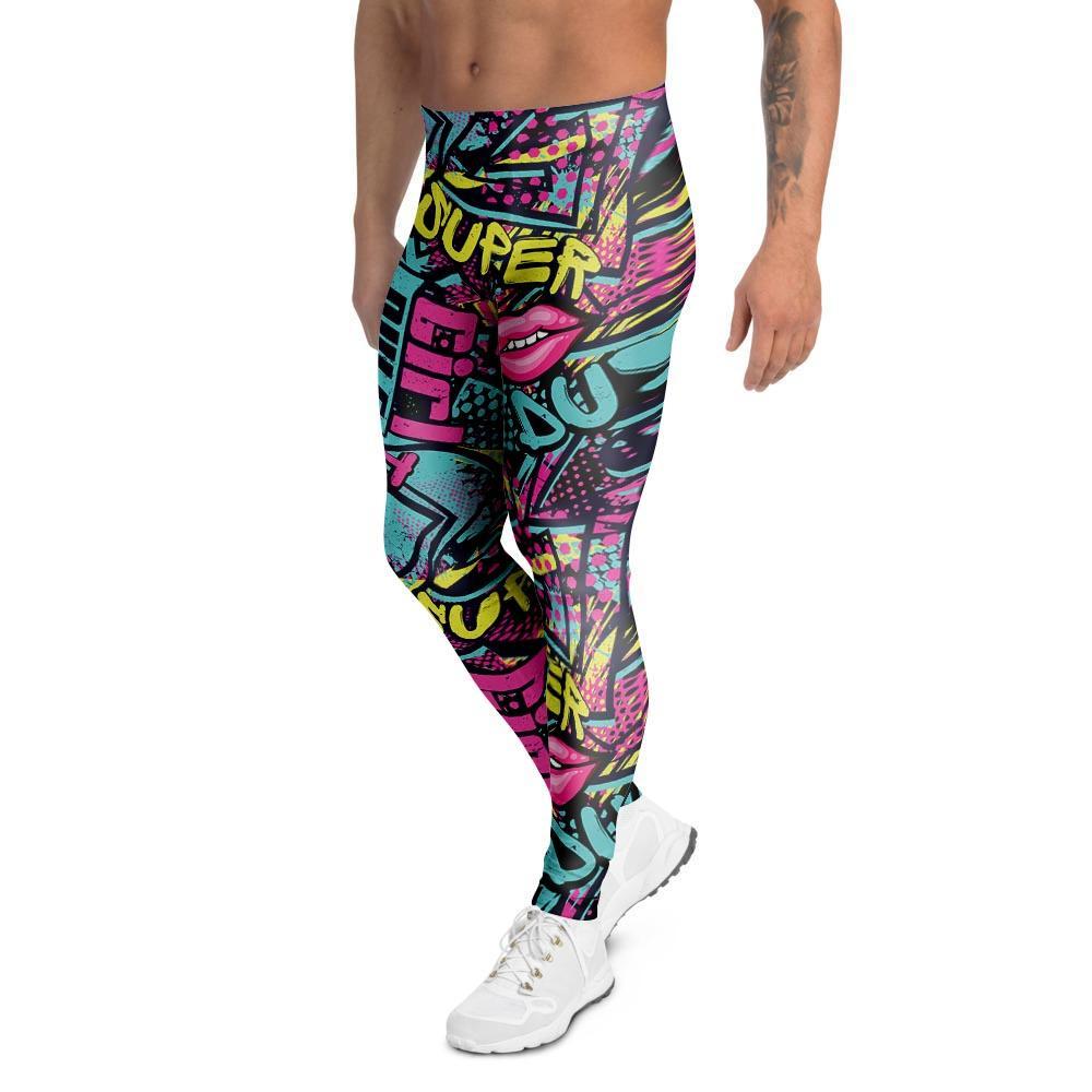 Abstract Graffiti Hiphop Lip Men's Leggings-grizzshop