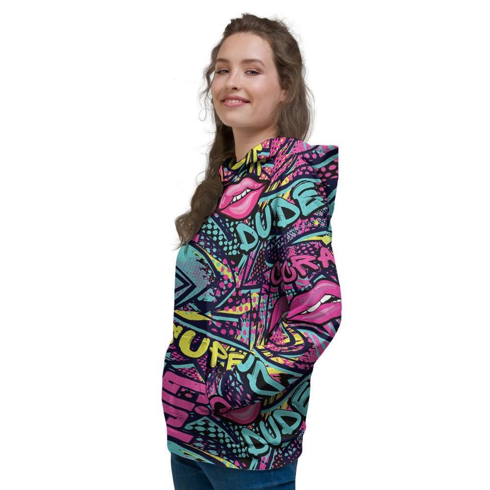 Abstract Graffiti Hiphop Lip Women's Hoodie-grizzshop