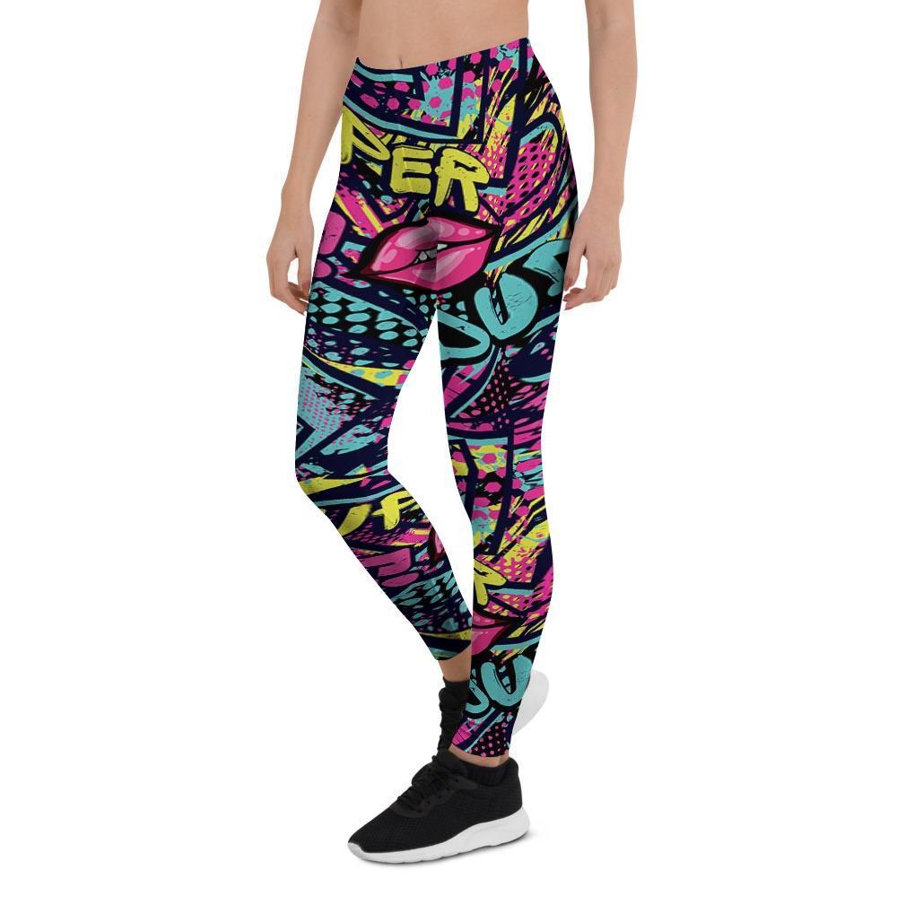 Abstract Graffiti Hiphop Lip Women's Leggings-grizzshop