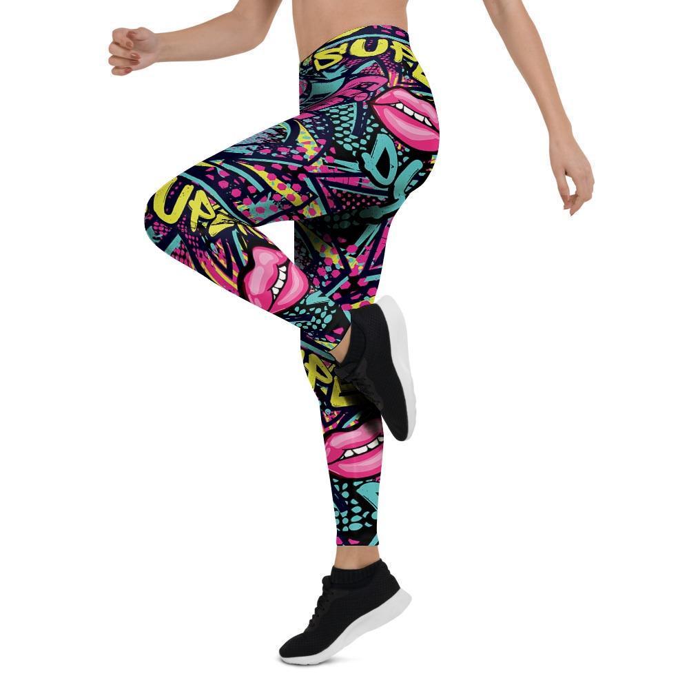 Abstract Graffiti Hiphop Lip Women's Leggings-grizzshop