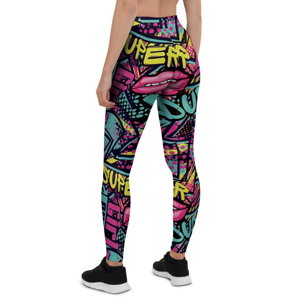 Abstract Graffiti Hiphop Lip Women's Leggings-grizzshop