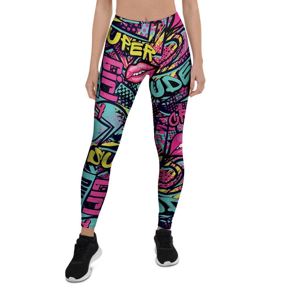 Abstract Graffiti Hiphop Lip Women's Leggings-grizzshop