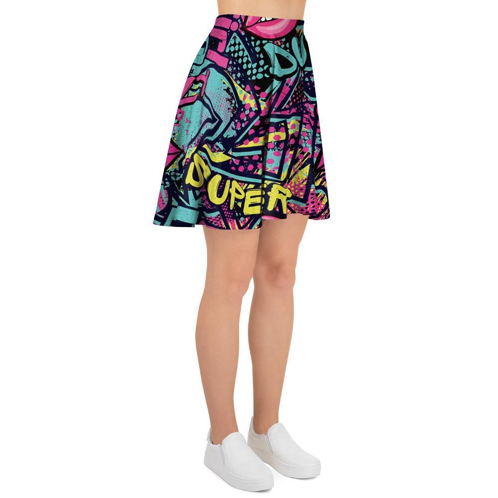 Abstract Graffiti Hiphop Lip Women's Skirt-grizzshop
