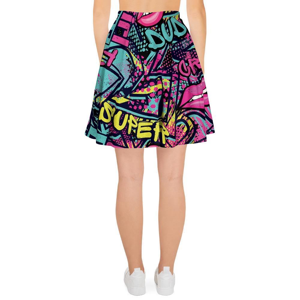 Abstract Graffiti Hiphop Lip Women's Skirt-grizzshop