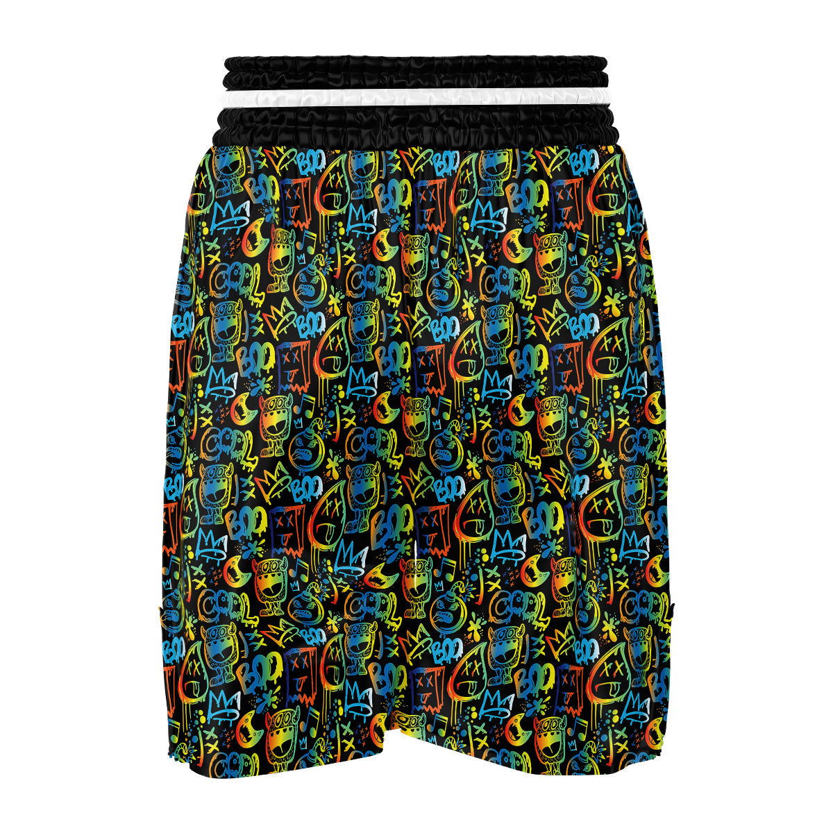 Abstract Graffiti Neon Monsters Print Pattern Boxing Shorts-grizzshop