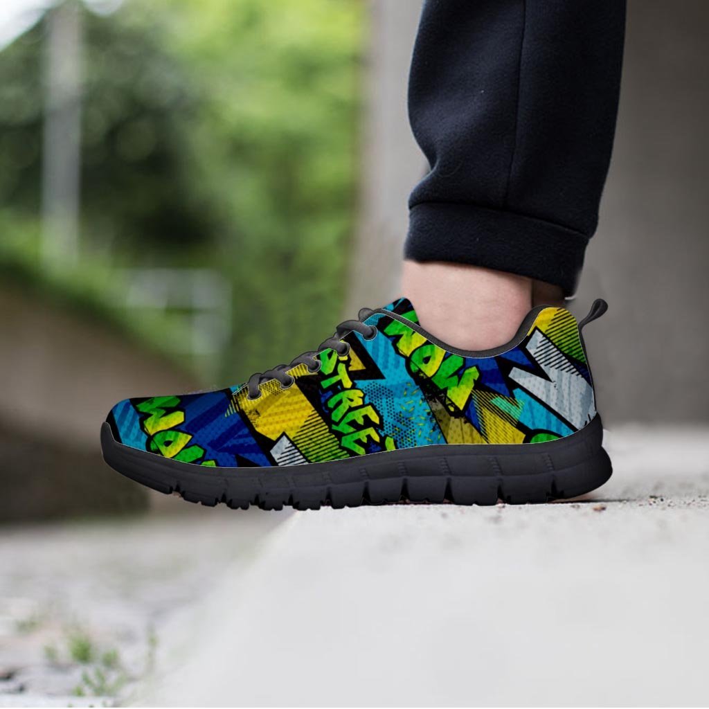 Abstract Graffiti Print Men's Sneakers-grizzshop