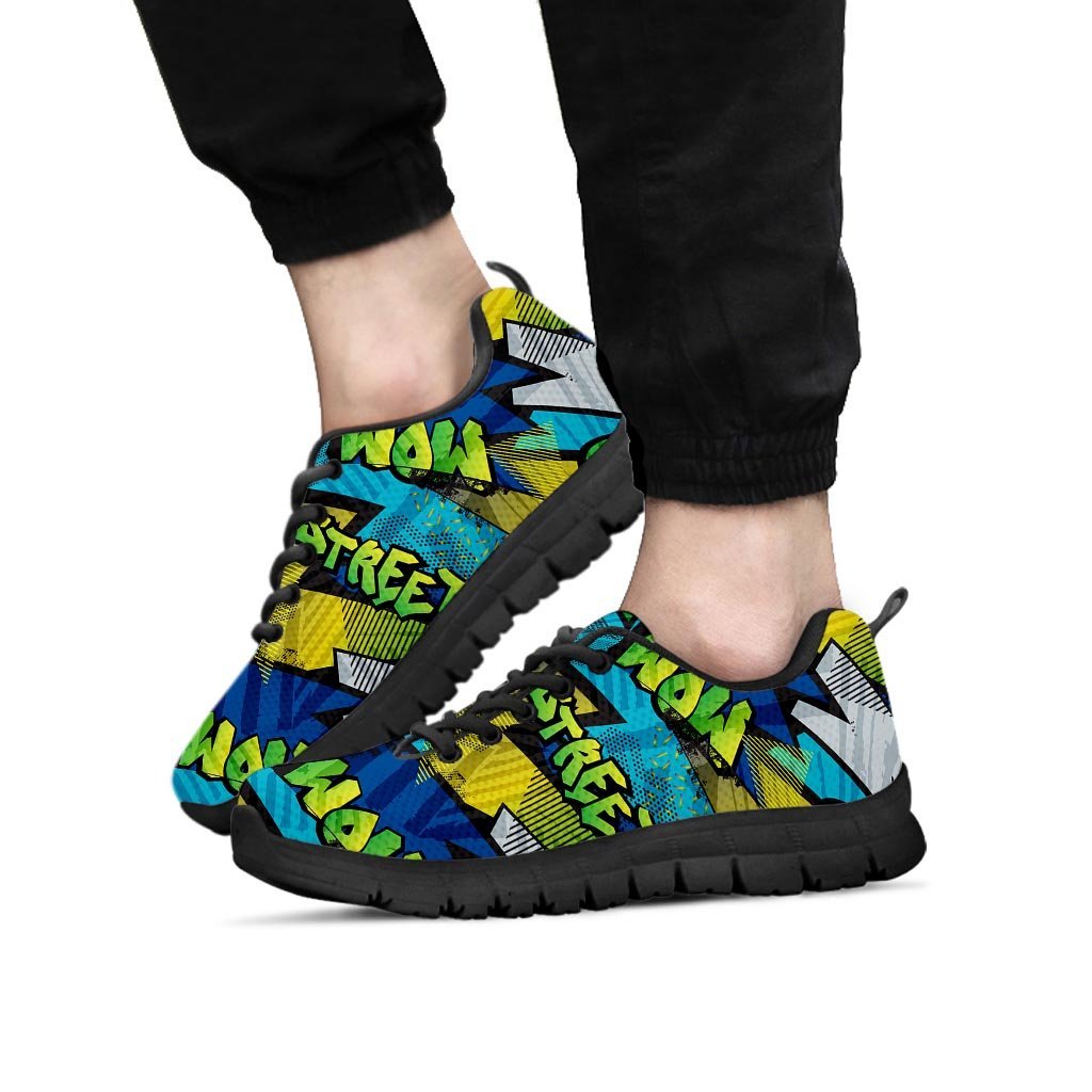 Abstract Graffiti Print Men's Sneakers-grizzshop