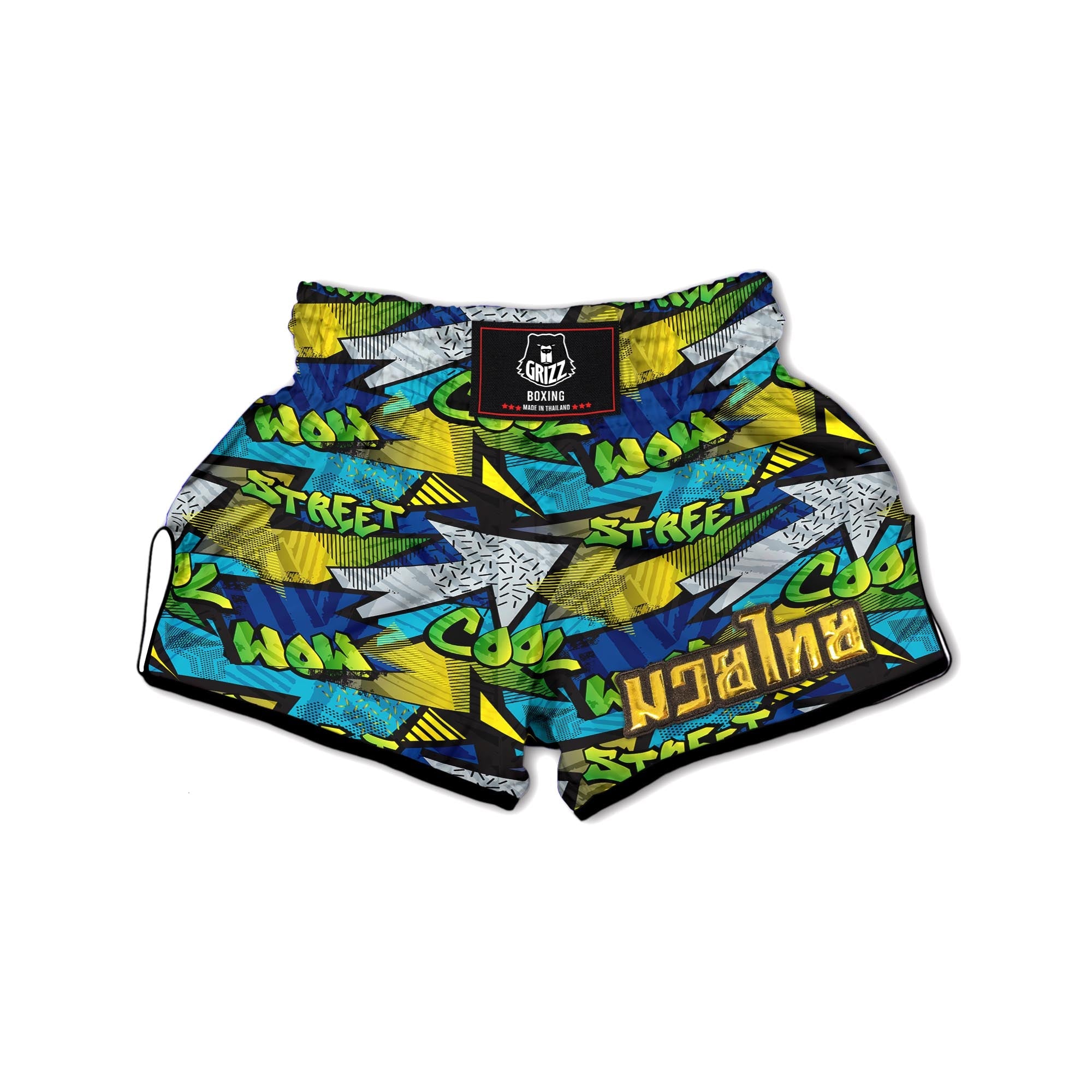 Abstract Graffiti Print Muay Thai Boxing Shorts-grizzshop
