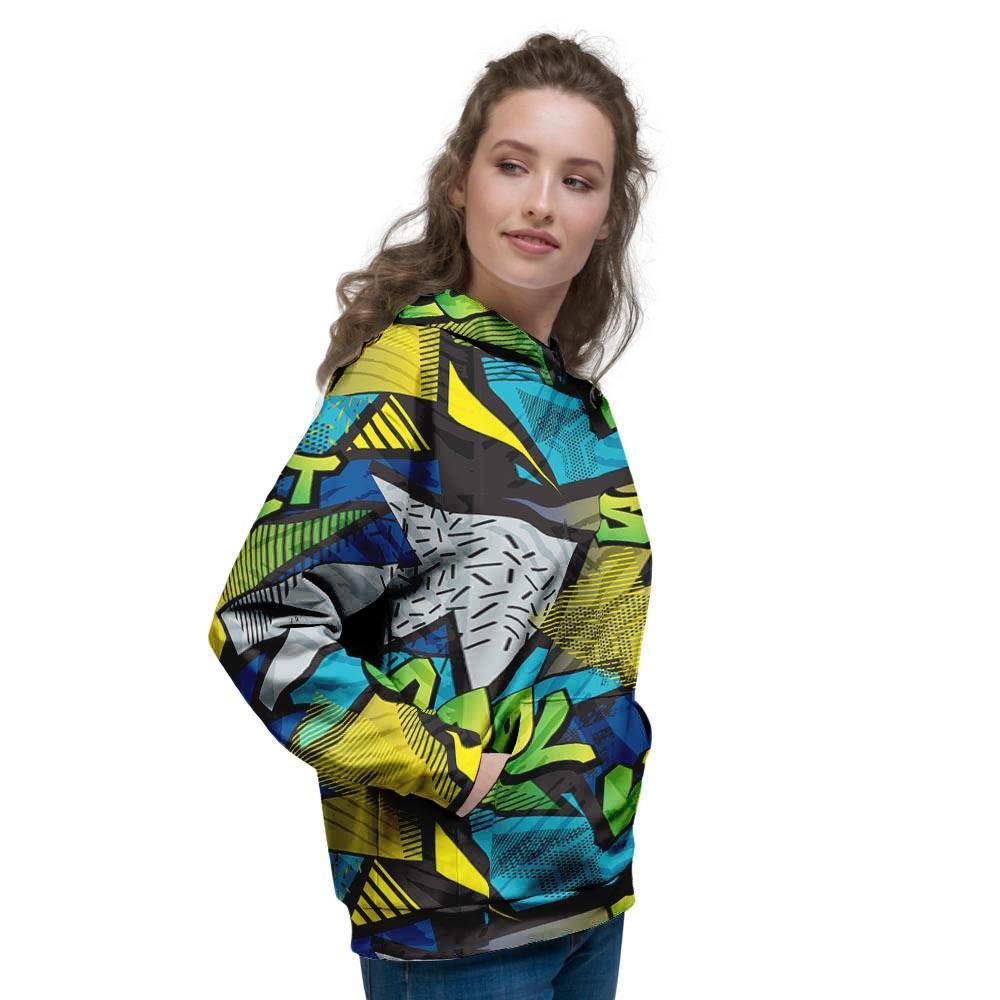 Abstract Graffiti Print Women's Hoodie-grizzshop