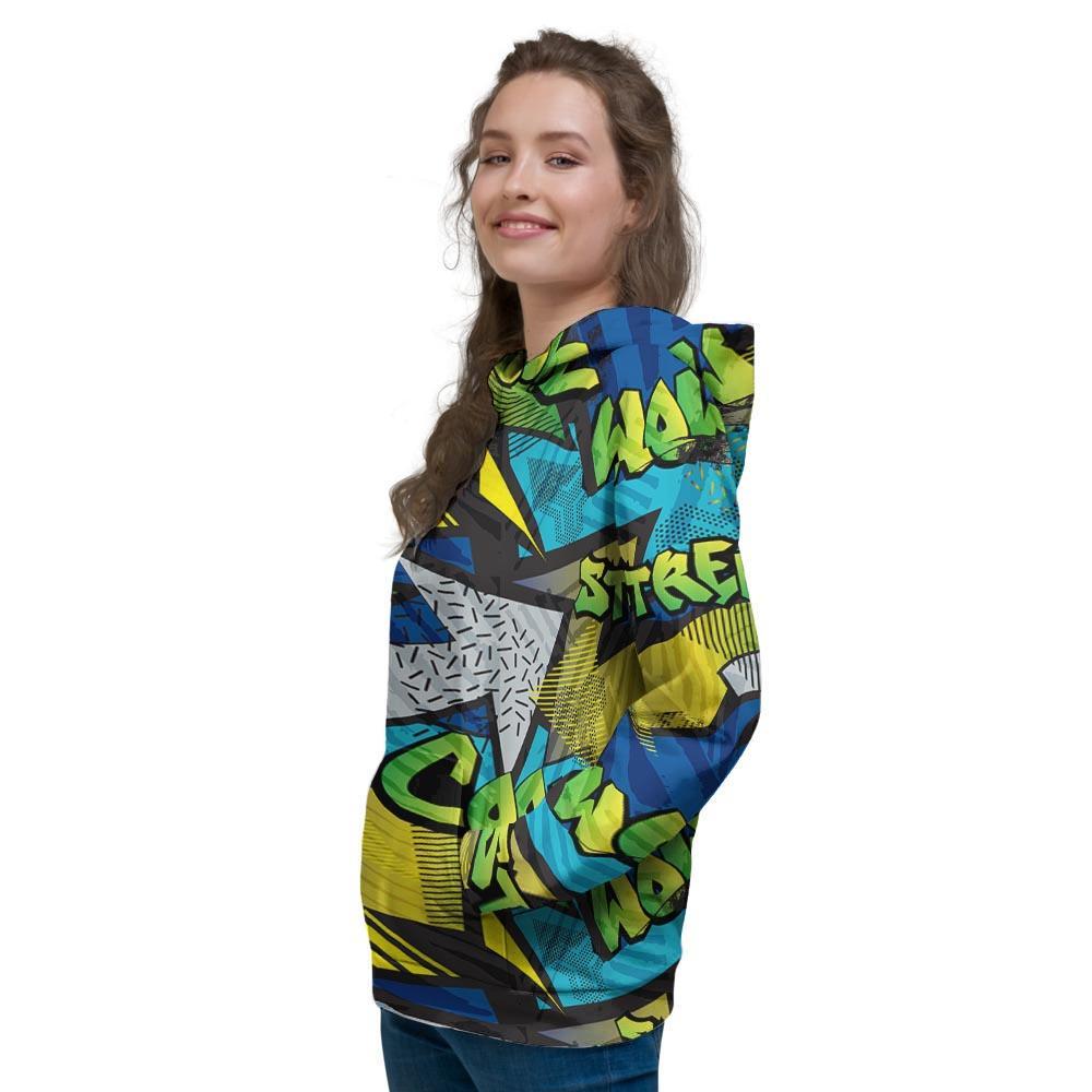 Abstract Graffiti Print Women's Hoodie-grizzshop