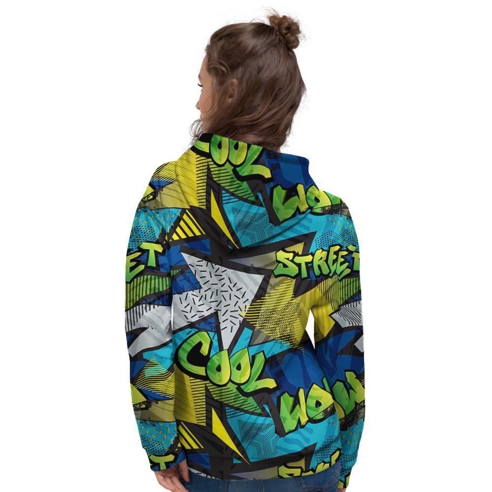 Abstract Graffiti Print Women's Hoodie-grizzshop